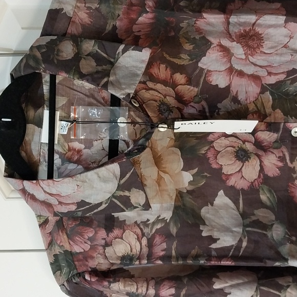 Nwt Bailey 44 Floral Button Down Shirt - Pink and Green - Picture 16 of 16